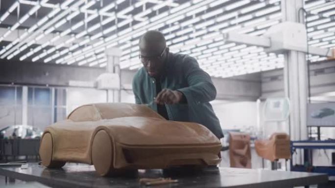 多样化的非洲汽车艺术家在他最新的概念车创作中做出最后的努力。黑色设计师正在研究新的原型，雕刻运动型双