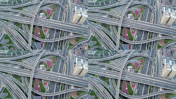 阿联酋迪拜路口的无人驾驶飞机视点