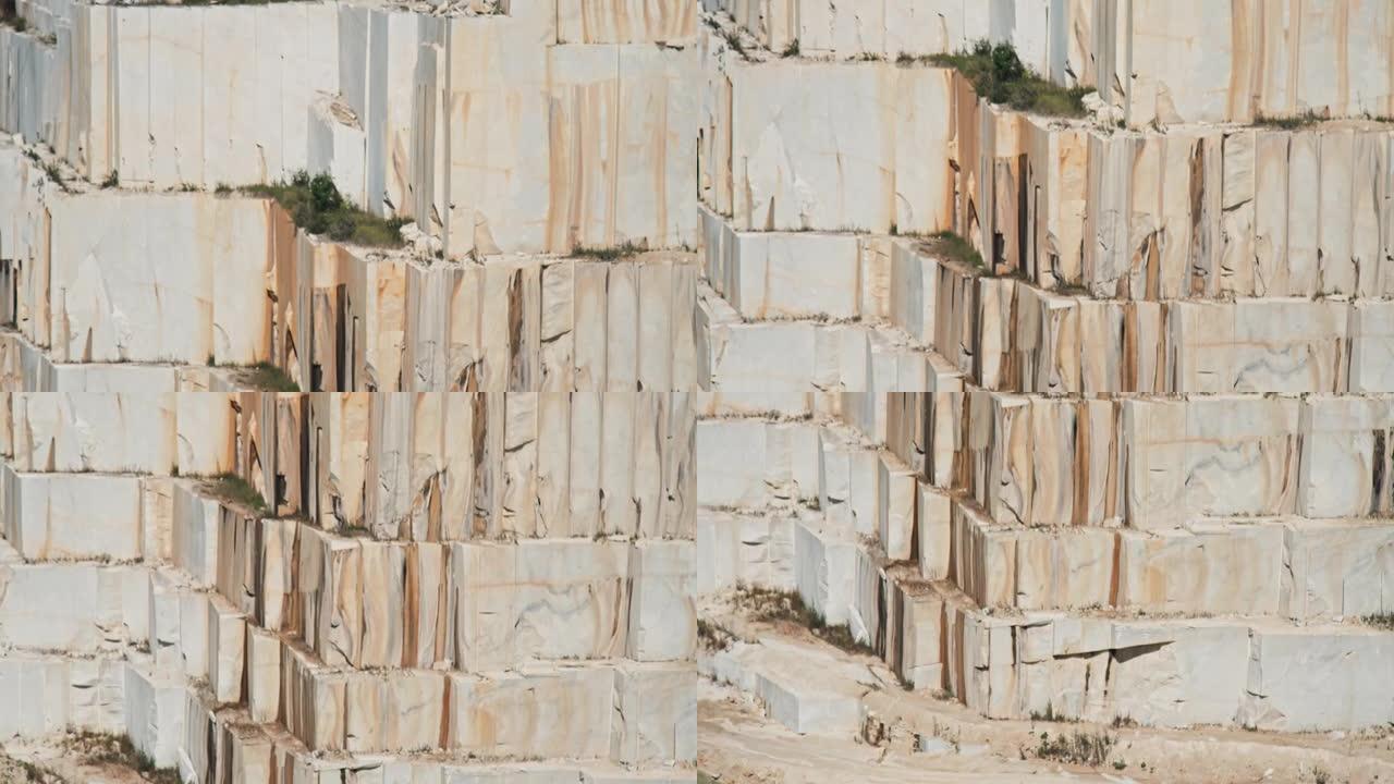 采石场中的大理石岩壁