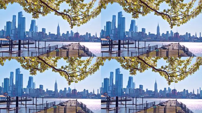 纽约的春天沿岸建设环境舒适街头美化