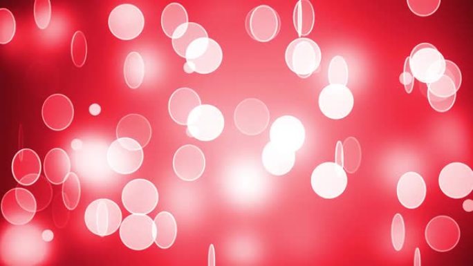 干净、柔软、闪亮的红色背景动画。抽象模糊圆美丽的bokeh运动设计。名人，新年快乐，活动，情人节，金