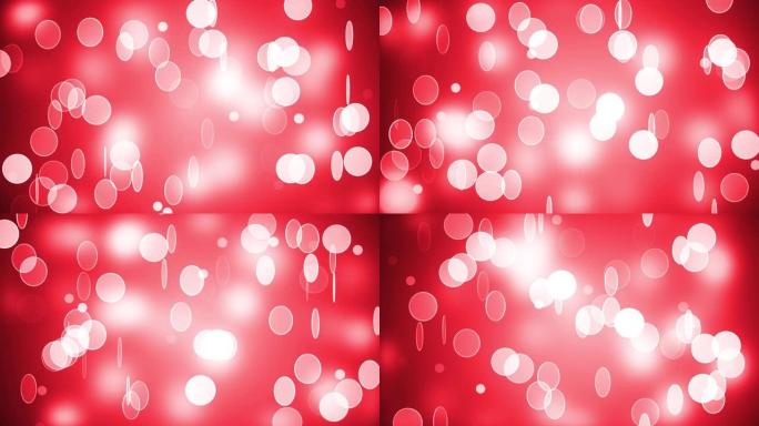 干净、柔软、闪亮的红色背景动画。抽象模糊圆美丽的bokeh运动设计。名人，新年快乐，活动，情人节，金