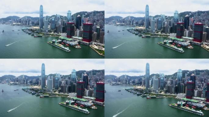香港城市鸟瞰图香港市区高楼大厦寸土寸金