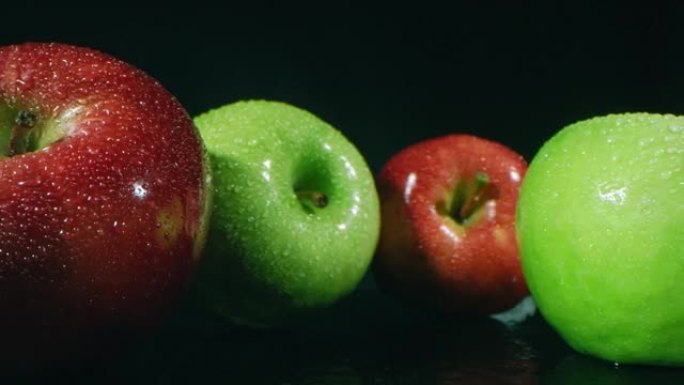 彩色苹果的特写