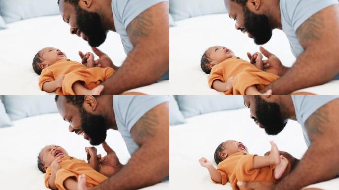 新手非洲父亲试图处理新生婴儿