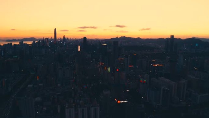中国深圳金融区和银行大楼的鸟瞰图