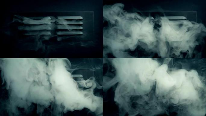 烟雾通过通风烤架 -- 火灾、事故概念