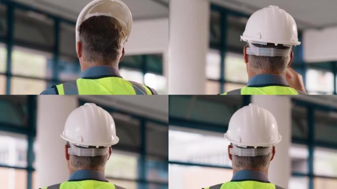房地产行业的建筑工人，建筑师或建筑检查员在工作中的工程师，安全帽和安全。在工业现场或项目中使用建筑头