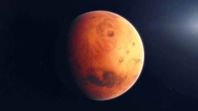 现实星球火星旋转-无缝循环
