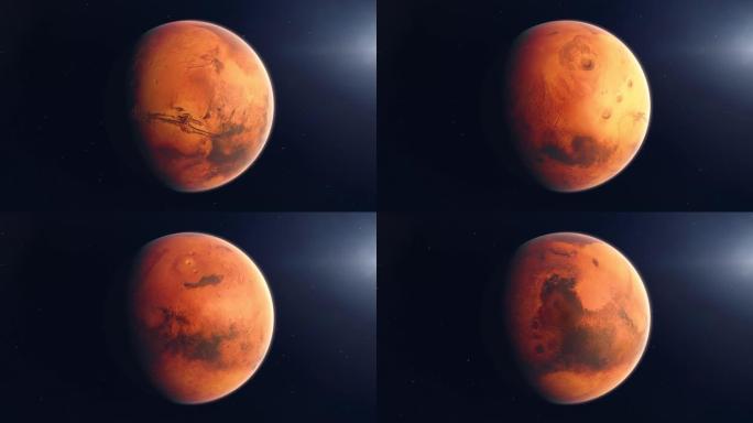 现实星球火星旋转-无缝循环