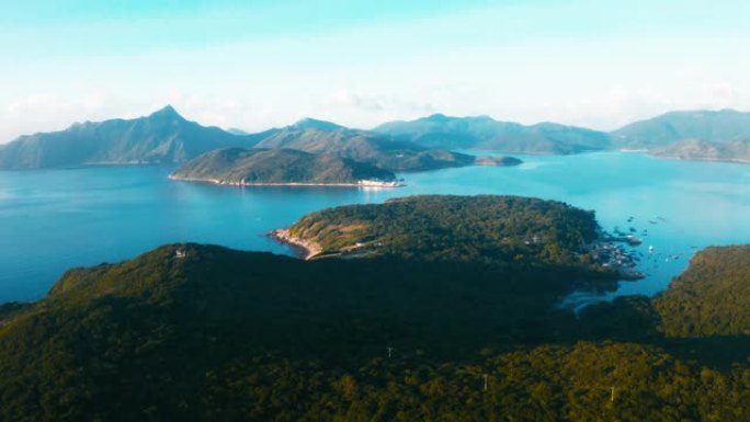 位于西贡的塔门或草岛海景的无人机视图