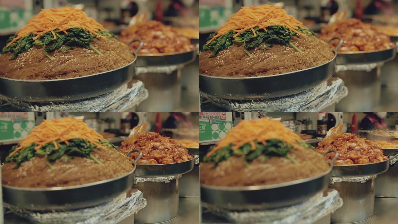 韩国各种韩国街头小吃摊特写。
