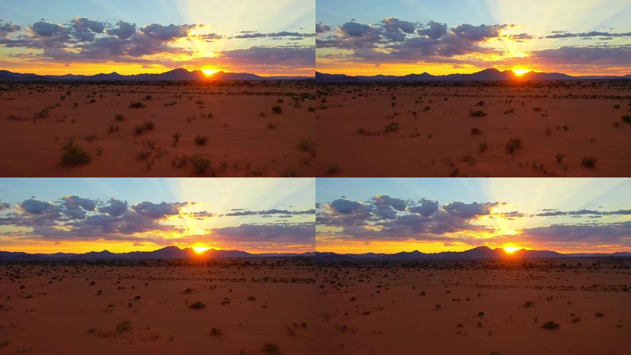 WS宁静的日落在雄伟的沙漠景观，纳米比亚，非洲