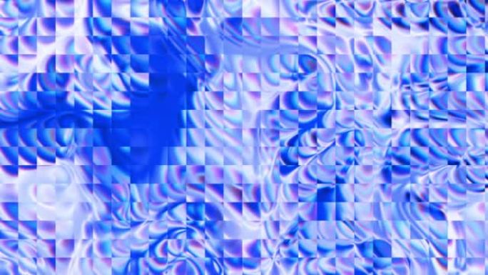 带有弯曲图案的蓝色抽象像素化波背景