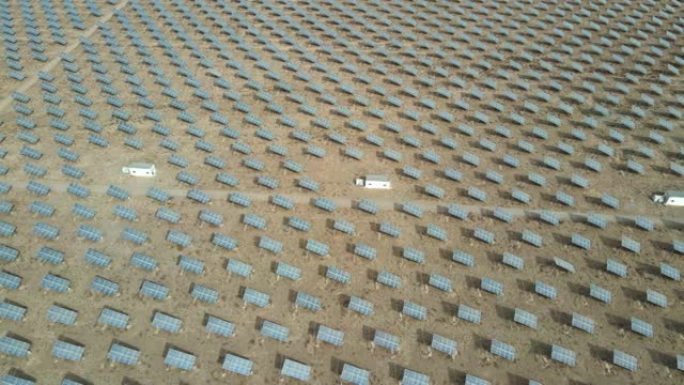 太阳能电池板的无人机视点
