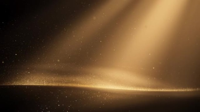 闪闪发光的金色颗粒和光束-循环背景动画-圣诞节、颁奖、庆祝、奢华、闪光
