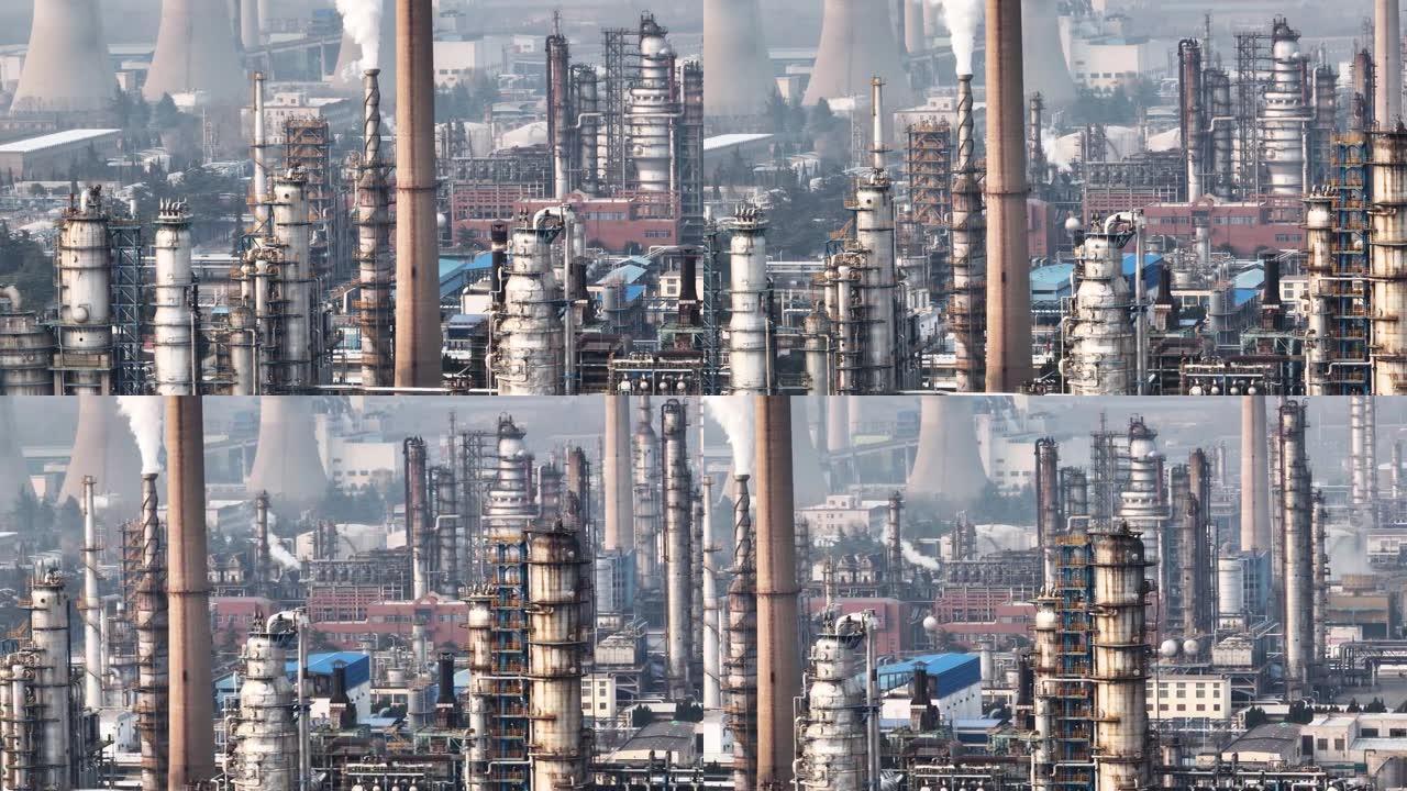 化工厂管道鸟瞰图城市高速发展城市文化城市