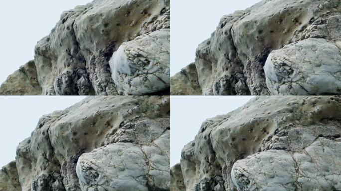 风化的平滑岩石移动镜头
