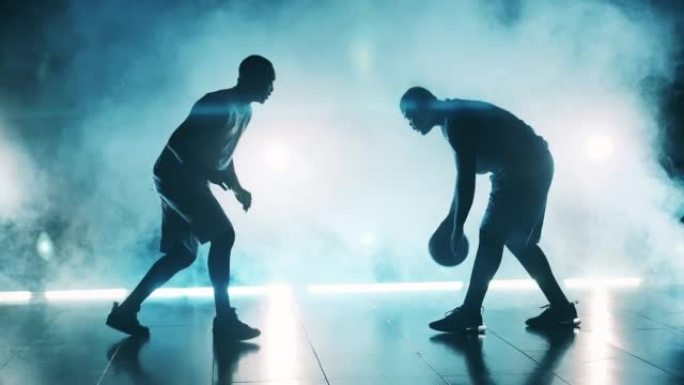 非裔美国运动员在篮球比赛中的慢动作