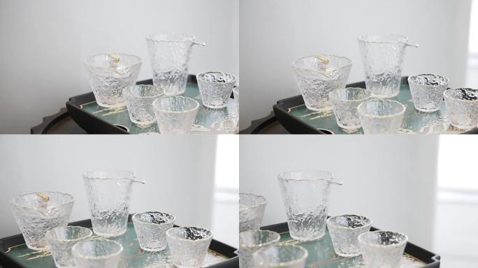玻璃茶杯透明茶杯特写视频素材