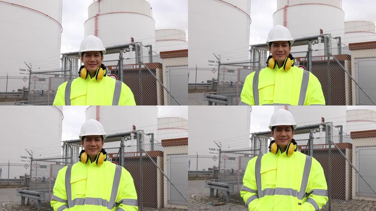 炼油厂反光服装男工程师