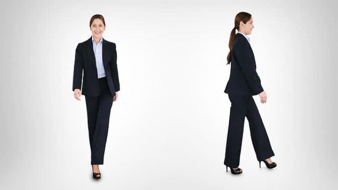 女商人走路。阿尔法哑光。2合1。