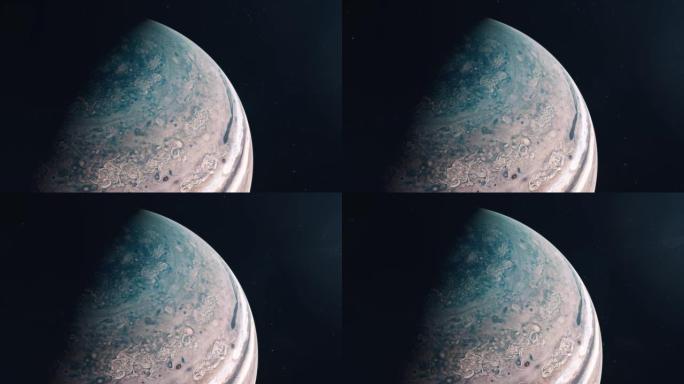 从上方近距离拍摄气体巨人木星