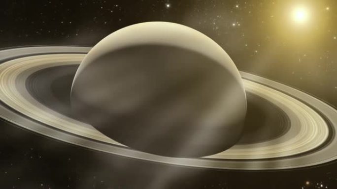 太阳前方土星附近的太空飞行。NASA提供的这段视频的元素。