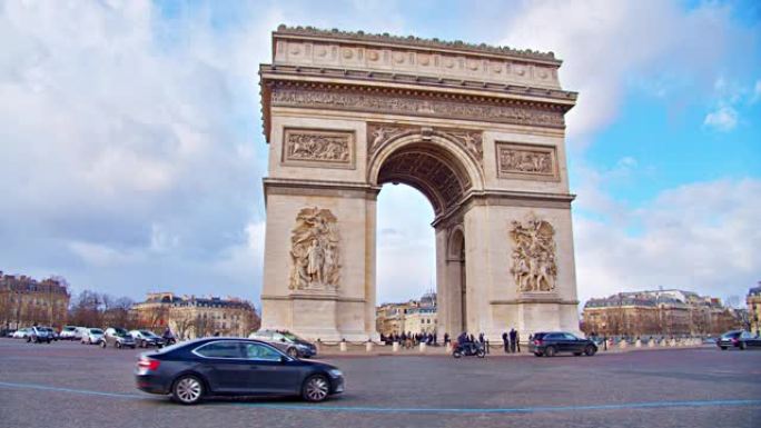 凯旋门-国家地标。巴黎著名的纪念碑。游。旅游。