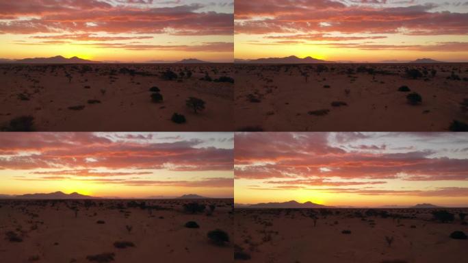WS宁静的日落在沙漠景观，纳米比亚，非洲