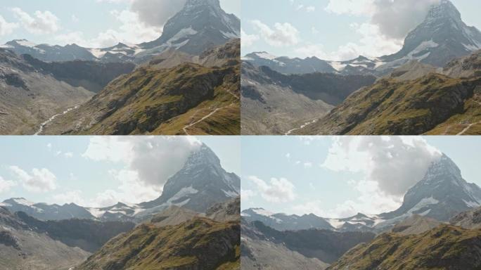 瑞士雪山的4k无人机镜头