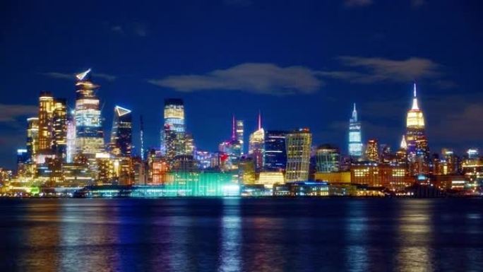 曼哈顿中城之夜沿岸建设曼哈顿之夜都市夜色