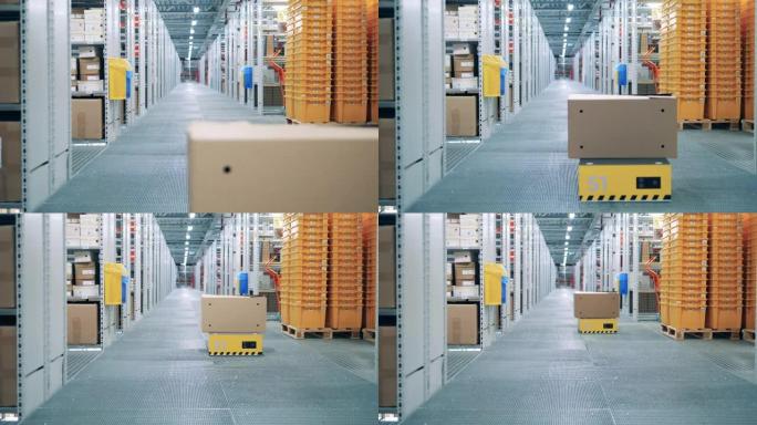 仓库走廊，机器人通过它运送箱子