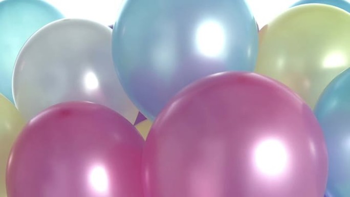 多色气球移动的工作室序列