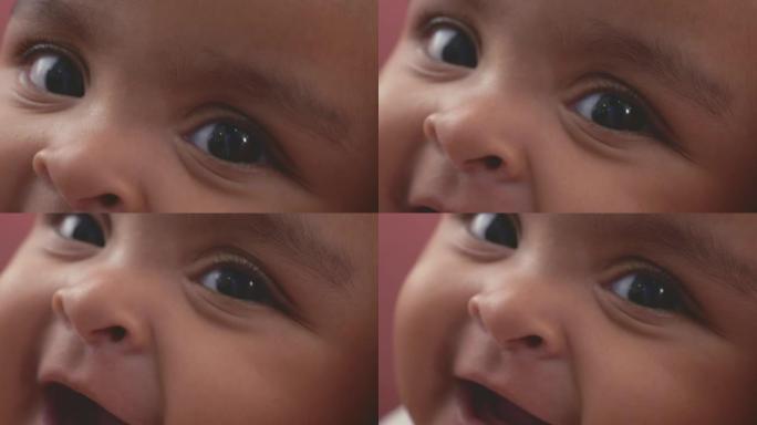可爱的新生婴儿大眼眼部