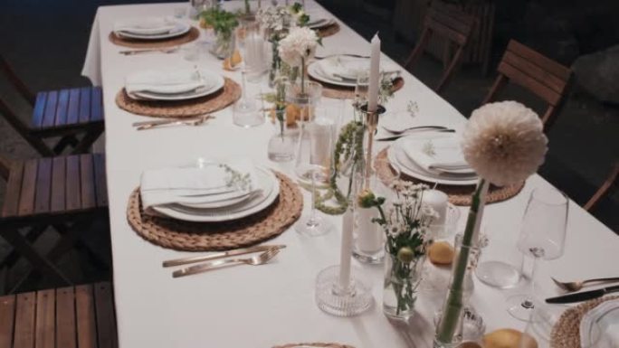 婚礼用餐桌欧式餐桌餐桌空镜餐桌文化