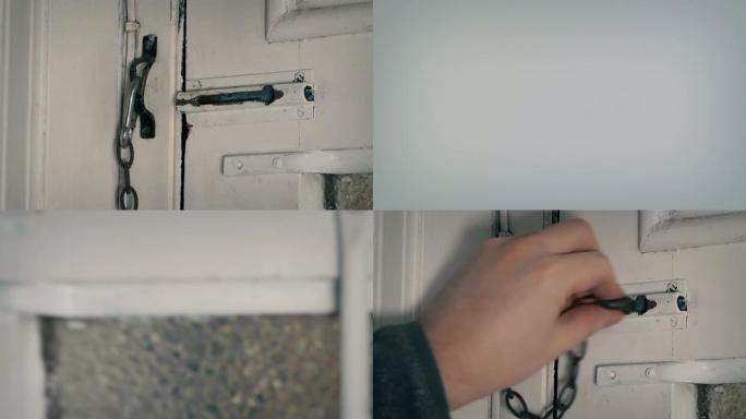 门闩打开或关闭锁上独居危险