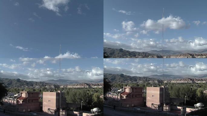 阿根廷胡胡伊省Humahuaca的大型通信天线塔。
