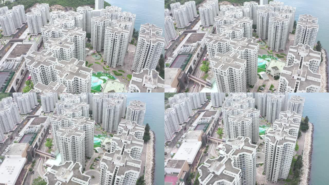 香港住宅楼无人机景观