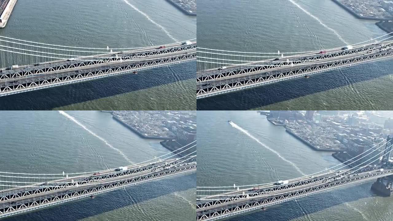 曼哈顿大桥。纽约鸟瞰图。