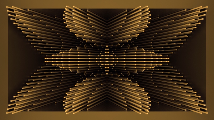 【裸眼3D】金色艺术空间矩阵立体曲线花型