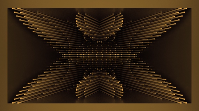 【裸眼3D】金色艺术空间矩阵立体曲线花型