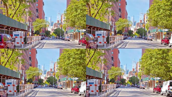 纽约春天街4k分辨率、夏季、城市