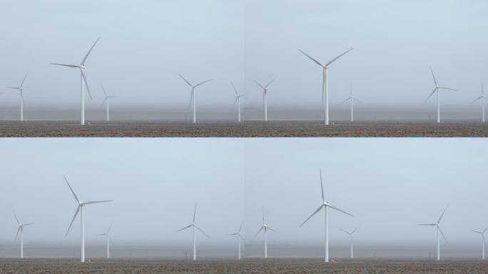风电场风力涡轮机视图