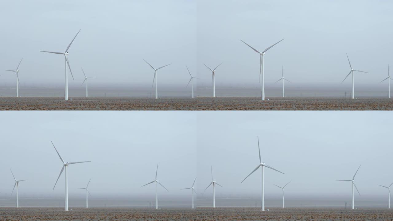 风电场风力涡轮机视图