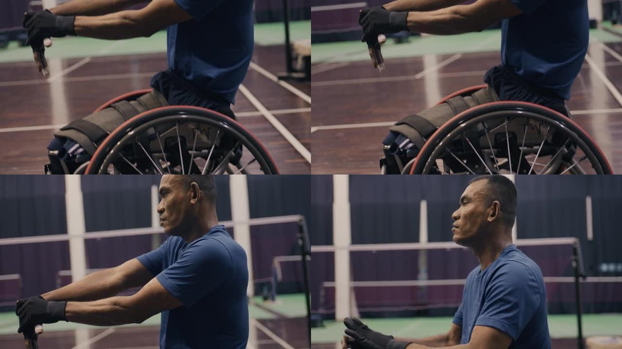 亚洲男子残障人士训练羽毛球