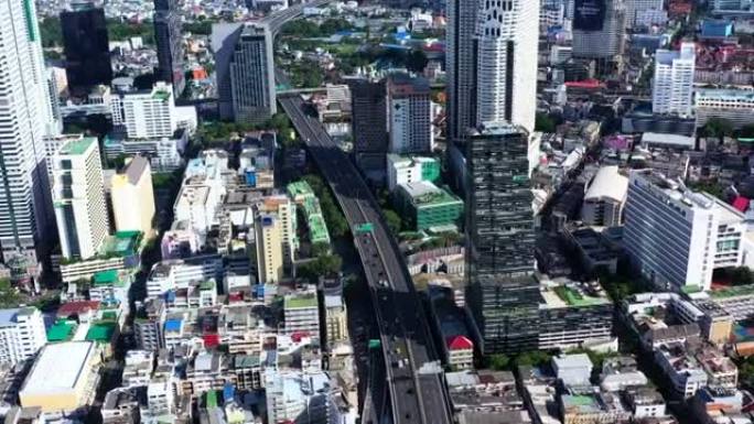 曼谷市中心的空中立交桥城市景观