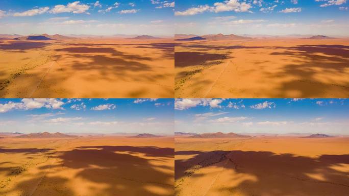 非洲纳米比亚阳光明媚的沙漠景观上的WS延时云影