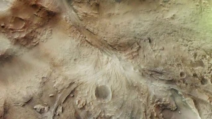 火星星球上的耶泽罗陨石坑。NASA提供的这段视频的元素。4k分辨率。