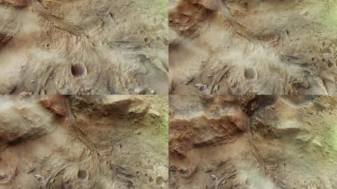 火星星球上的耶泽罗陨石坑。NASA提供的这段视频的元素。4k分辨率。
